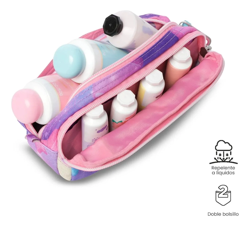 ESTUCHE ESCOLAR PEQUEÑA PARA MUJER SOBRE ROSADO - 4