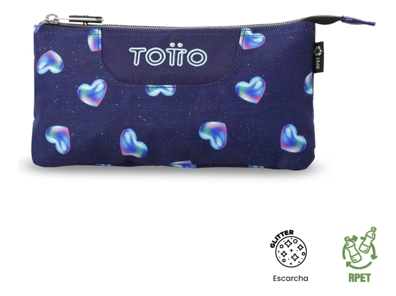 ESTUCHE MULTIUSO TABLERO GLITTER PEQUEÑA AZUL MUJER - 1