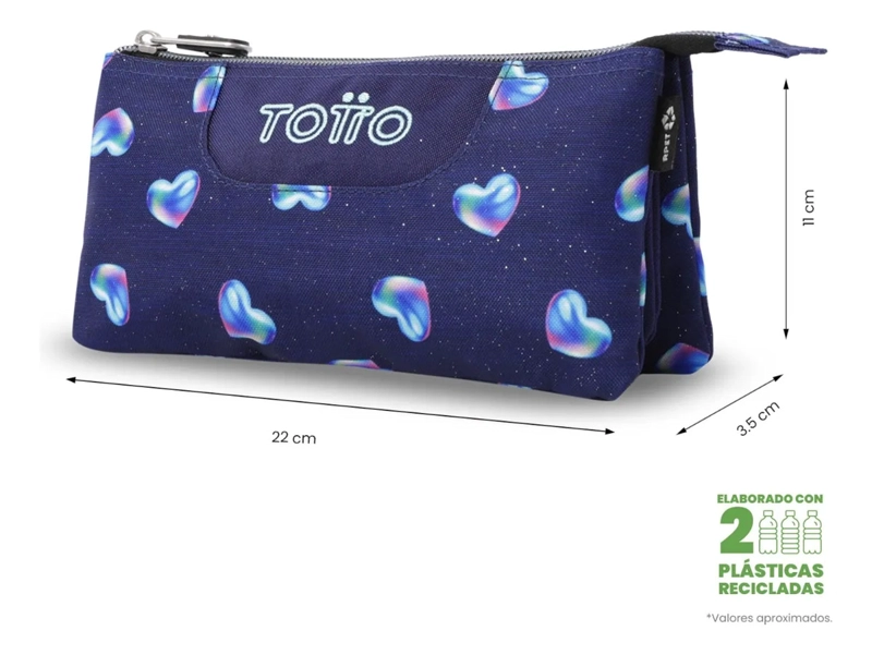 ESTUCHE MULTIUSO TABLERO GLITTER PEQUEÑA AZUL MUJER - 2