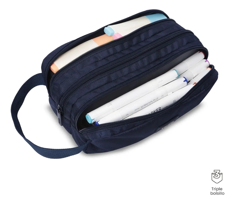 ESTUCHE MULTIUSO TRIK GRANDE AZUL - 4