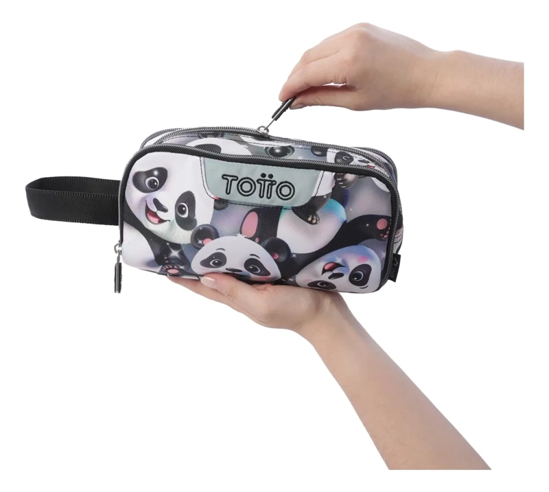 ESTUCHE ESCOLAR MEDIANA PARA NIÑA CINTA PRO GRIS - 3