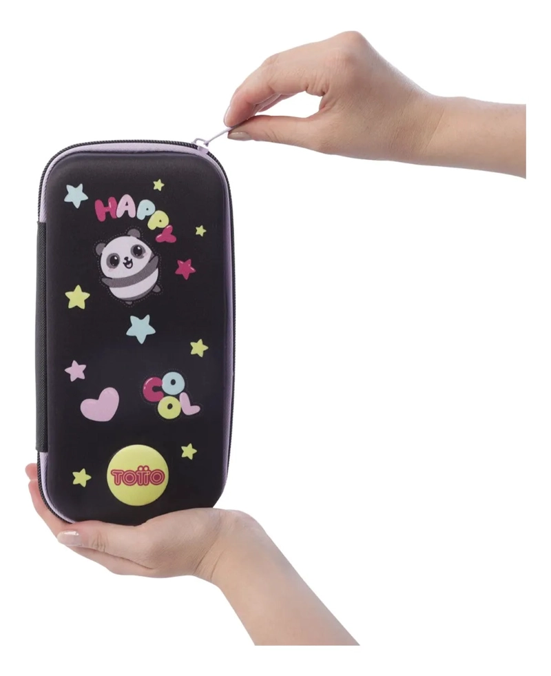 ESTUCHE ESCOLAR TERMOFORMADA PARA NIÑA GLOWING BLACK - 3