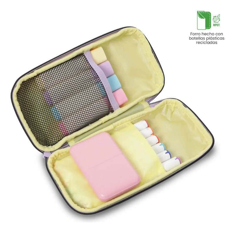 ESTUCHE ESCOLAR TERMOFORMADA PARA NIÑA GLOWING BLACK - 4