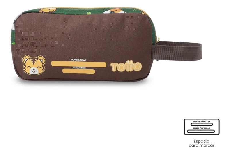 ESTUCHE ESCOLAR GRANDE PARA NIÑO 2 CUERPOS SAFARI VERDE - 5