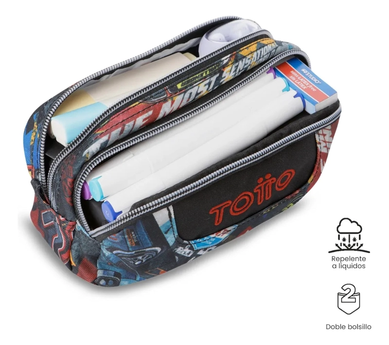 ESTUCHE ESCOLAR PEQUEÑA PARA HOMBRE SOBRE ROJA - 5