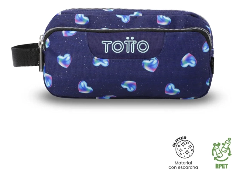 ESTUCHE MULTIUSO AGAPEC GLITTER GRANDE AZUL MUJER - 1