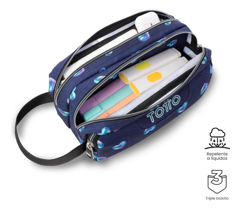 ESTUCHE MULTIUSO AGAPEC GLITTER GRANDE AZUL MUJER - 4