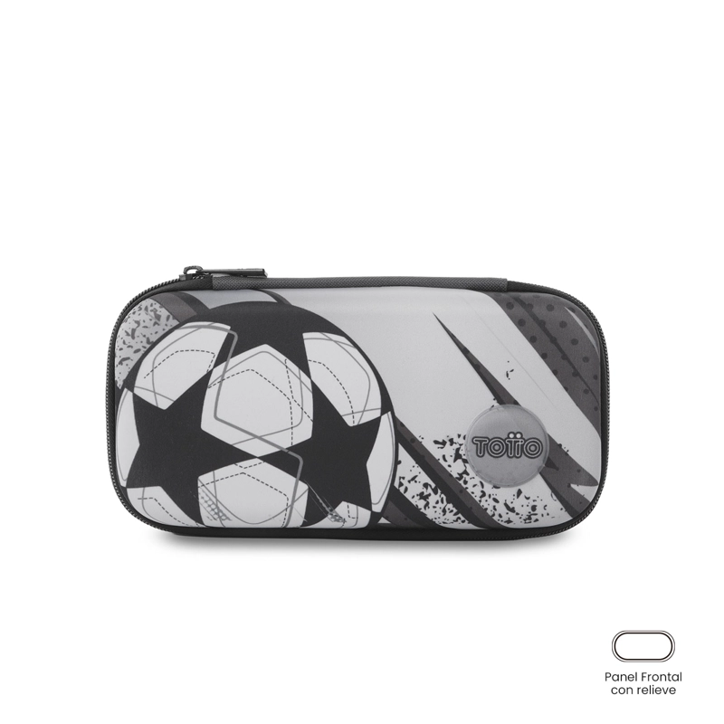 ESTUCHE ESCOLAR MEDIANA PARA NIÑO CHAMPION GRIS - 1