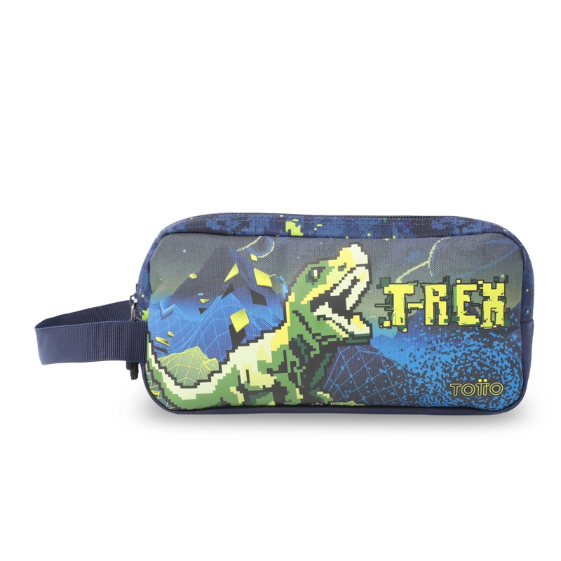 ESTUCHE ESCOLAR GRANDE PARA NIÑO 2 CUERPOS DIGISAURIO AZUL - 1