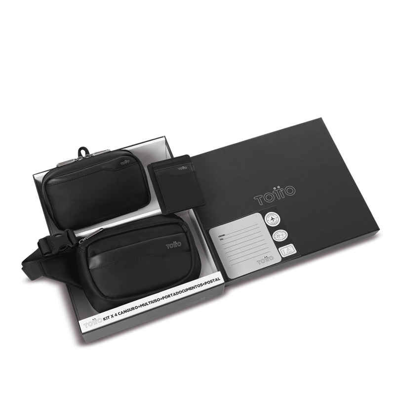 KIT DE REGALO KANO BANANO+MULTIUSO+PORTADOCUMENTOS+POSTAL NEGRO - 1