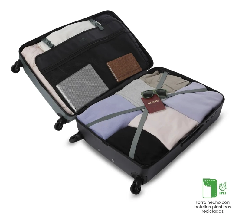 MALETA DE VIAJE GRANDE 23 KILOS 360 BAZY VERDE/NEGRA - 4