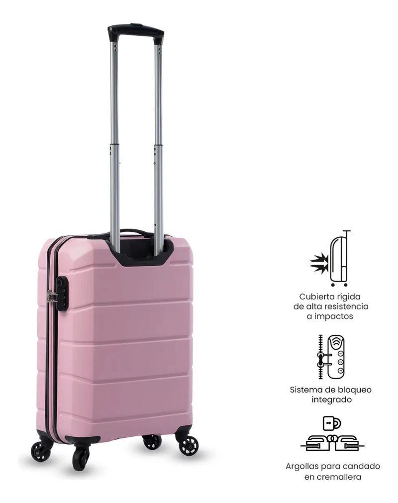 MALETA DE CABINA 360 RAYATTA S2 10 KILOS ROSADA - 5