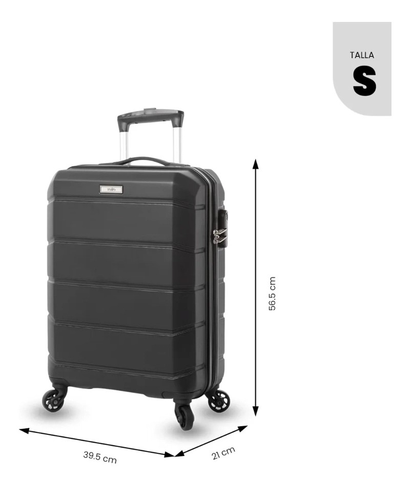 MALETA DE CABINA 360 RAYATTA S2 10 KILOS NEGRA - 3