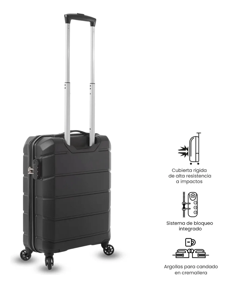MALETA DE CABINA 360 RAYATTA S2 10 KILOS NEGRA - 5