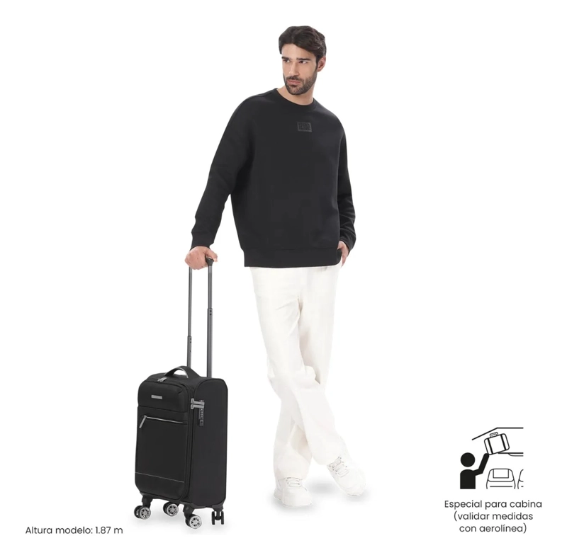 MALETA DE CABINA 360 LIVIANA S1 10 KILOS NEGRA - 2