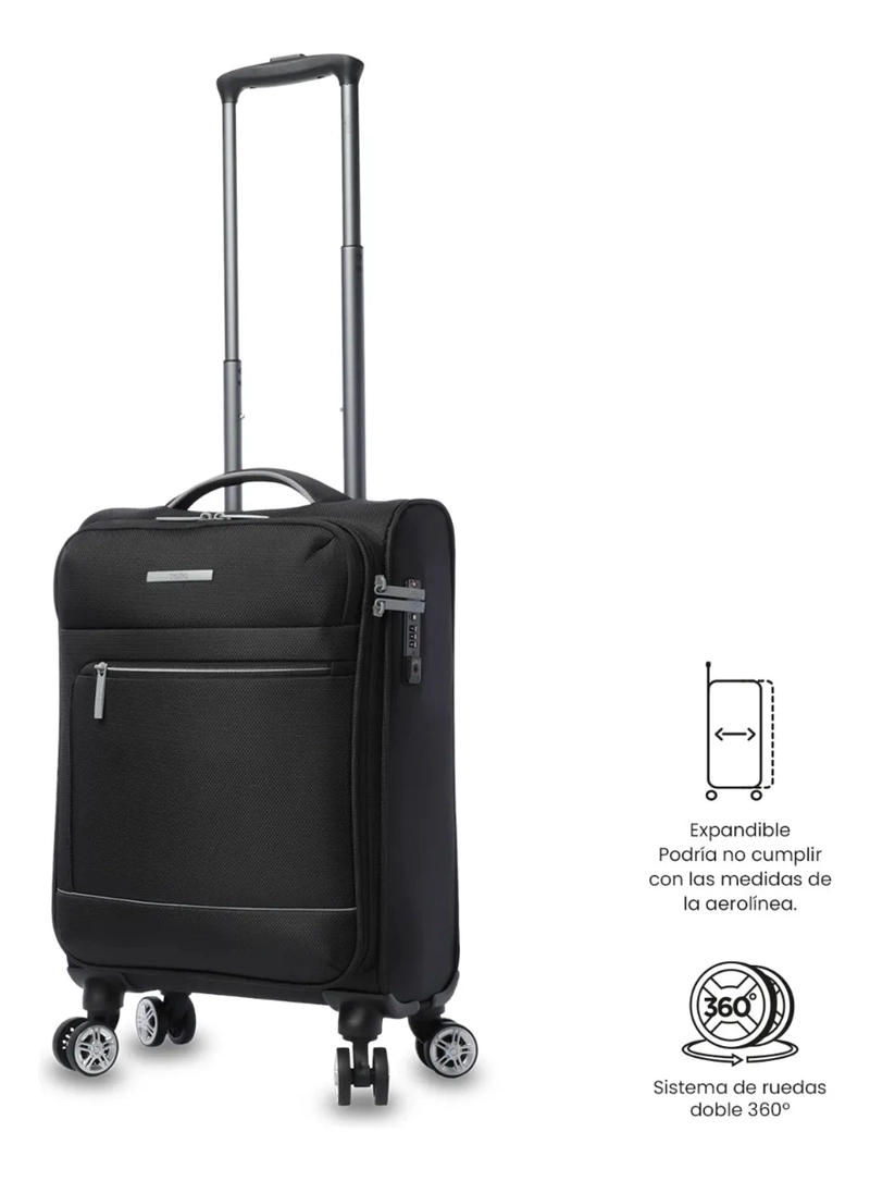 MALETA DE CABINA 360 LIVIANA S1 10 KILOS NEGRA - 5