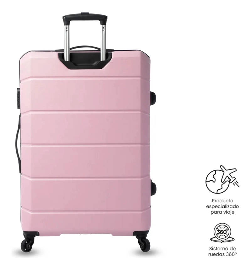 MALETA DE VIAJE GRANDE 23 KILOS 360 RAYATTA ROSADA - 6