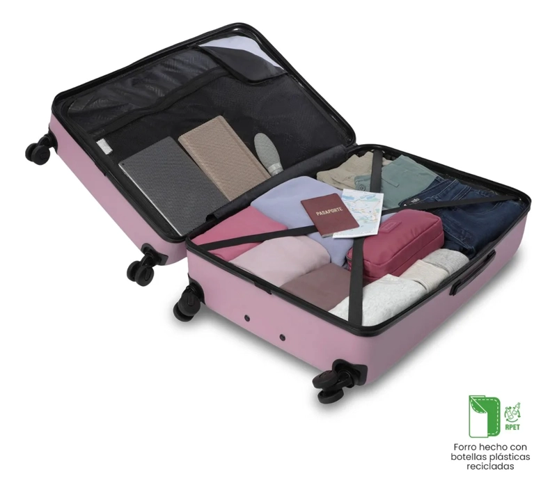 MALETA DE VIAJE GRANDE 23 KILOS 360 HELIOS 2.0 ROSADA - 4
