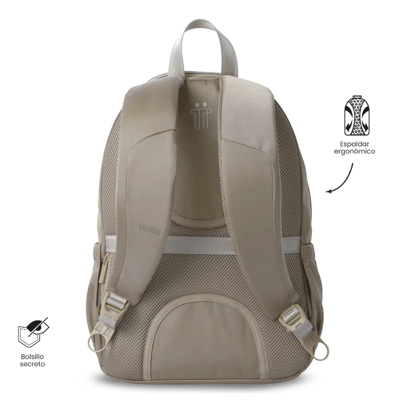 MOCHILA UNIVERSITARIO  GOCTAL TWILL 3.0 PORTA PC 14  BEIGE - 4