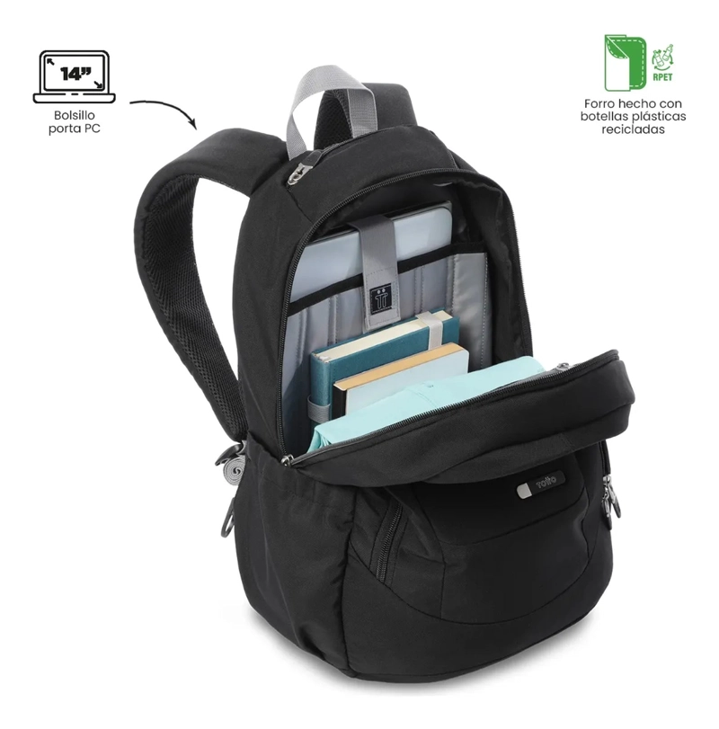 MOCHILA UNIVERSITARIO  GOCTAL 3.0 PORTA PC 14  NEGRO - 5