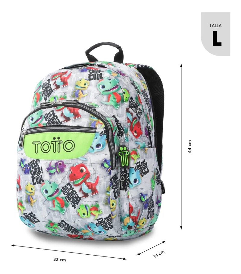 MOCHILA ESCOLAR JUVENIL PORTA PC 14  ACUARELA GRIS - 3