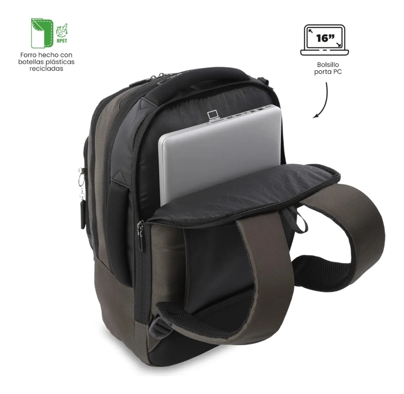 MOCHILA PARA OFICINA PC 16  GTX 3.0 GRANDE CAFE - 4