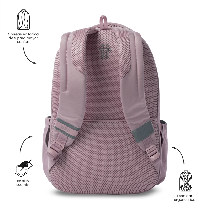 MOCHILA UNIVERSITARIO  PORTA PC 15' INDO 2.0 ROSADO - 3