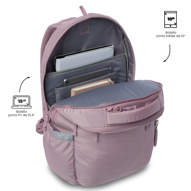 MOCHILA UNIVERSITARIO  PORTA PC 15' INDO 2.0 ROSADO - 4