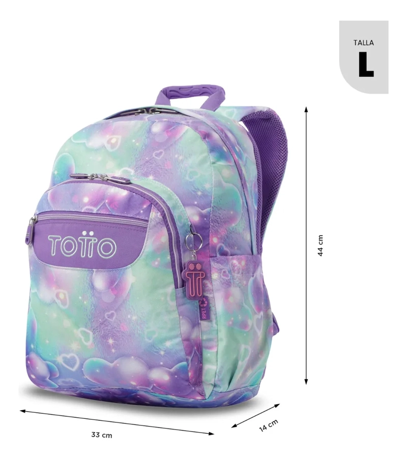 MOCHILA ESCOLAR JUVENIL PORTA PC 14  ACUARELA MORADA - 3