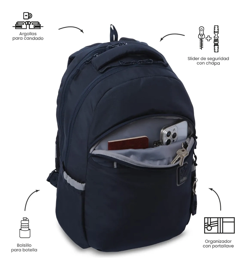 MOCHILA UNIVERSITARIO  PORTA PC 15  INDO 2.0 AZUL - 5