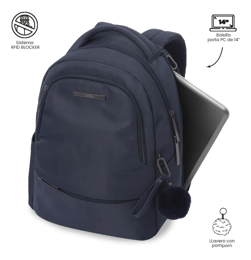 MOCHILA PARA OFICINA PC 14  ADELAIDE 2 2.0 MEDIANO AZUL - 5