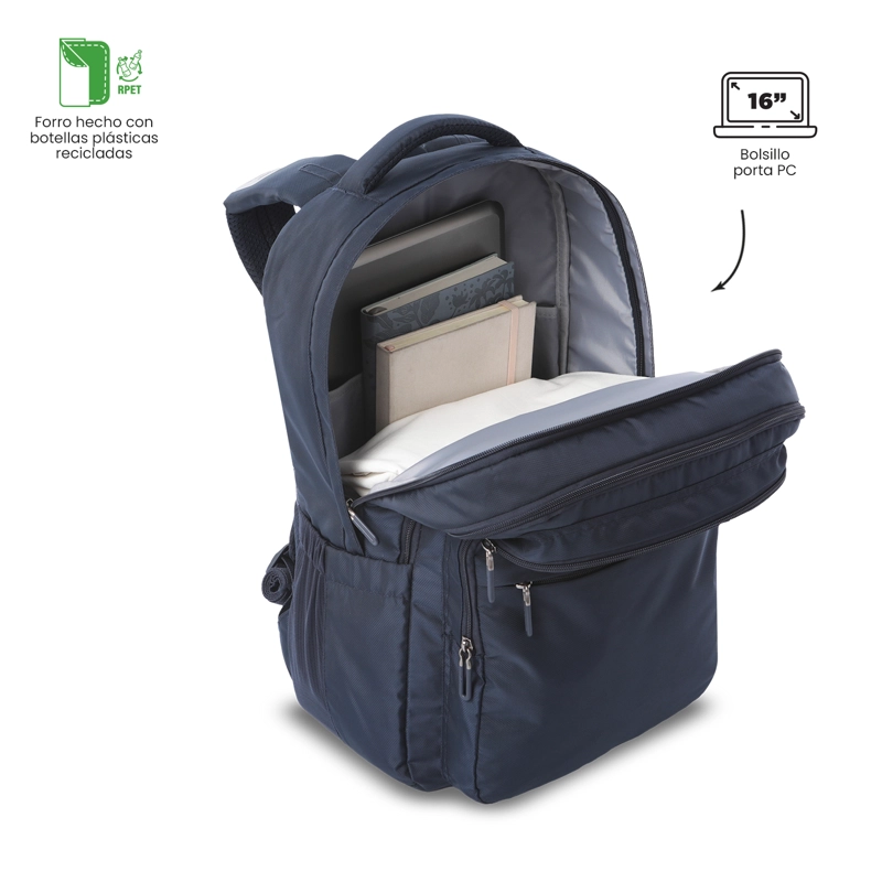 MOCHILA UNIVERSITARIO  SUSPENSION 2.0 PORTA PC 16' AZUL - 4