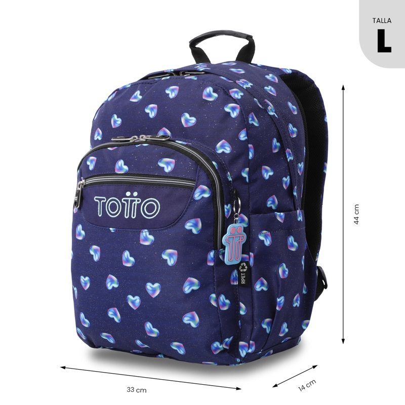 MOCHILA ESCOLAR JUVENIL PORTA PC 14' ACUARELA GLITTER AZUL - 2
