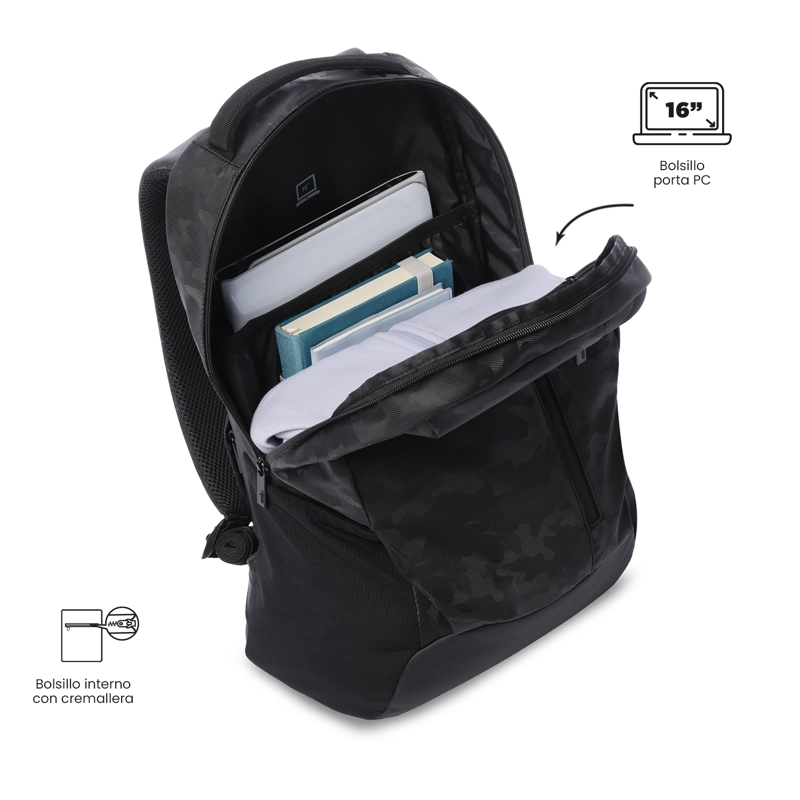 MOCHILA UNIVERSITARIO  DETROIT PORTA PC 16' NEGRO - 4