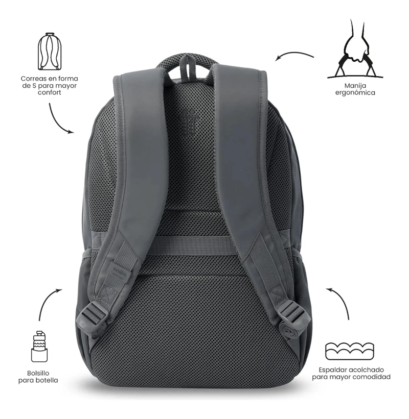 MOCHILA UNIVERSITARIO  TRACER 4 2.0 PORTA PC 14  GRIS - 4