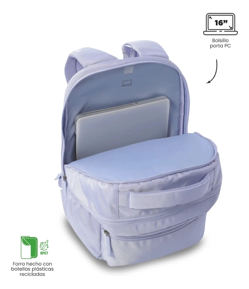 MOCHILA UNIVERSITARIO  COMFORT 2.0 PORTA PC 16  MORADO - 5