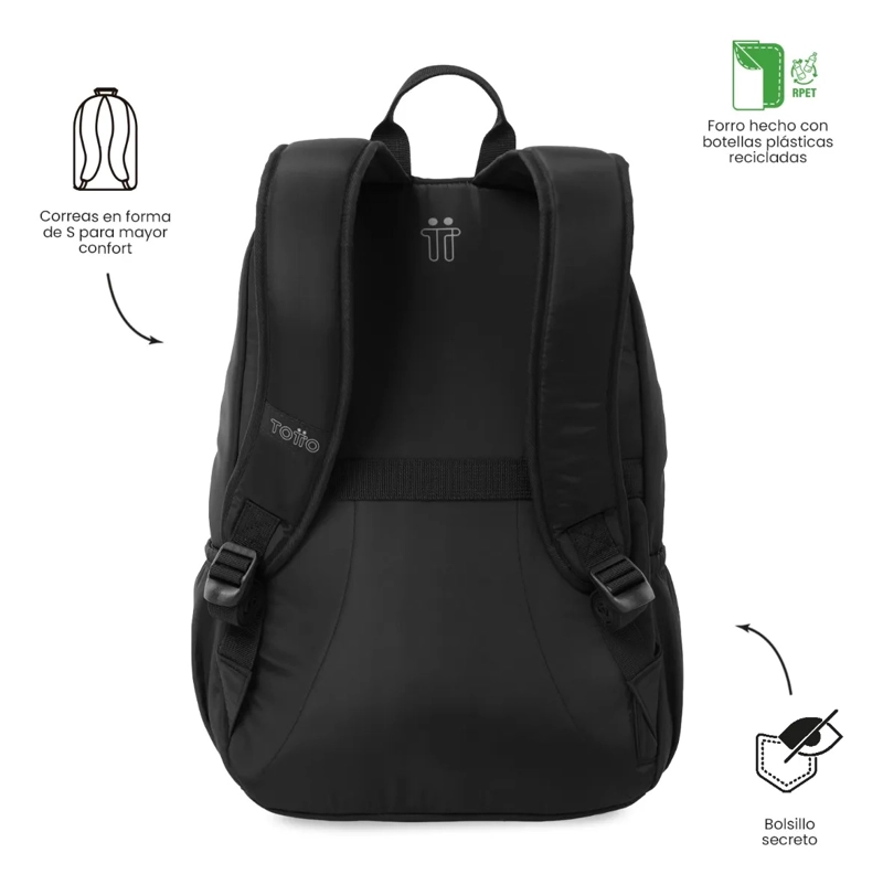MOCHILA PARA OFICINA PC 13  AYNATTO 2.0 MEDIANO NEGRO - 4