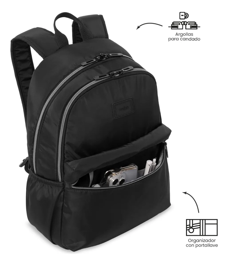 MOCHILA PARA OFICINA PC 13  AYNATTO 2.0 MEDIANO NEGRO - 6