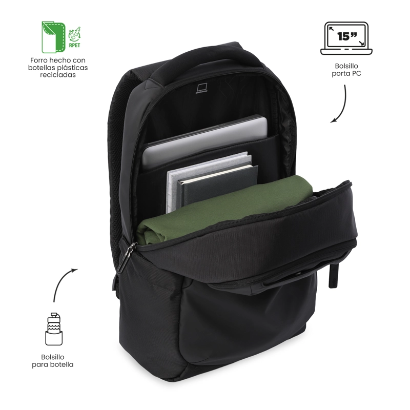 MOCHILA PARA OFICINA PC 15' GTX MEDIANO NEGRO - 4