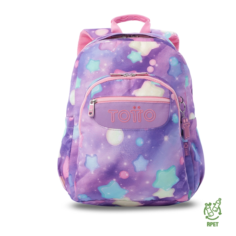 MOCHILA JUVENIL PORTA PC 14' ACUARELA ROSADO - 1
