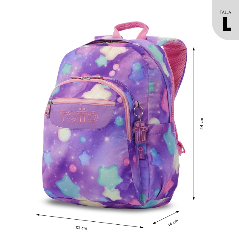 MOCHILA JUVENIL PORTA PC 14' ACUARELA ROSADO - 3