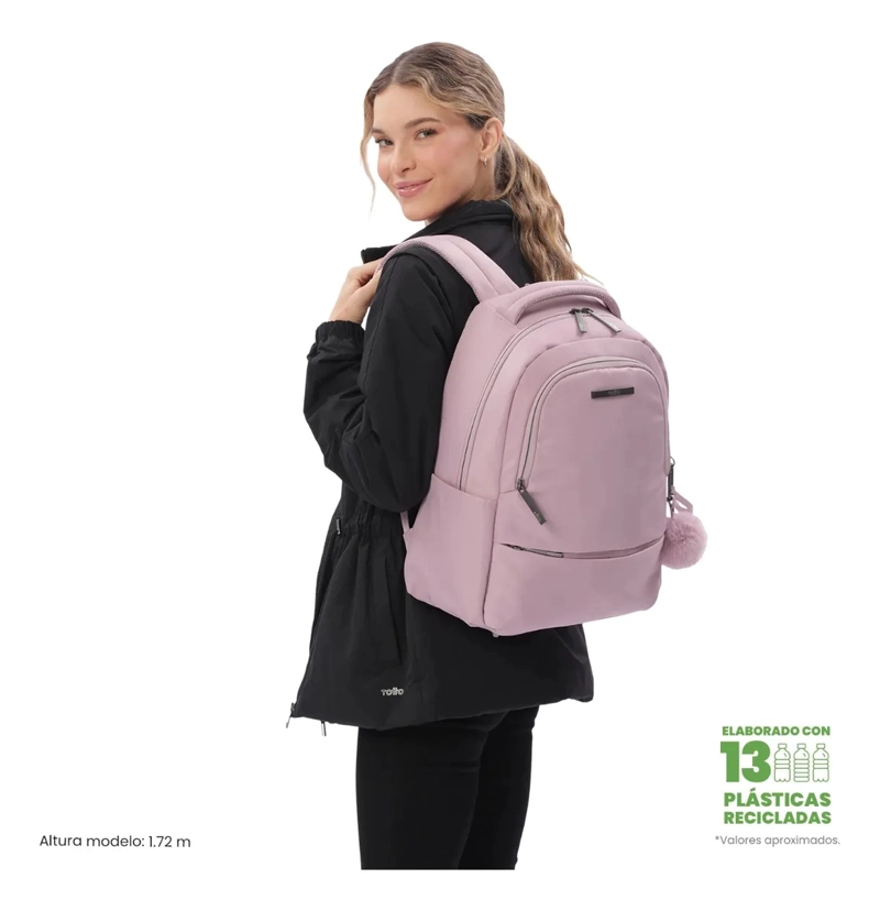 MOCHILA PARA OFICINA PC 14  ADELAIDE 2 2.0 MEDIANO ROSADO - 2