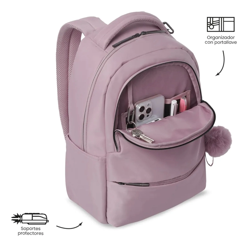 MOCHILA PARA OFICINA PC 14  ADELAIDE 2 2.0 MEDIANO ROSADO - 6