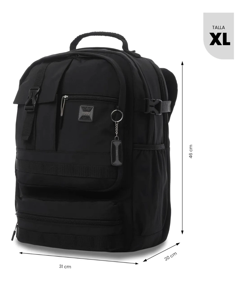 MOCHILA UNIVERSITARIO  SPA PORTA PC 15.4  NEGRO - 3