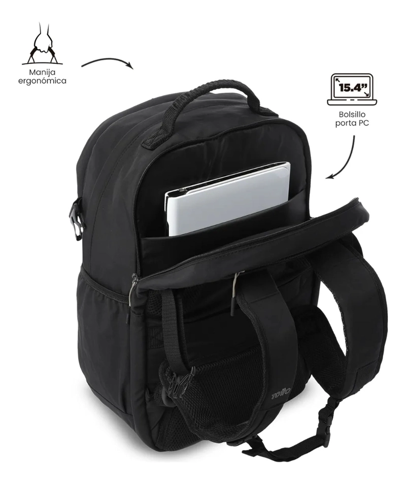 MOCHILA UNIVERSITARIO  SPA PORTA PC 15.4  NEGRO - 6
