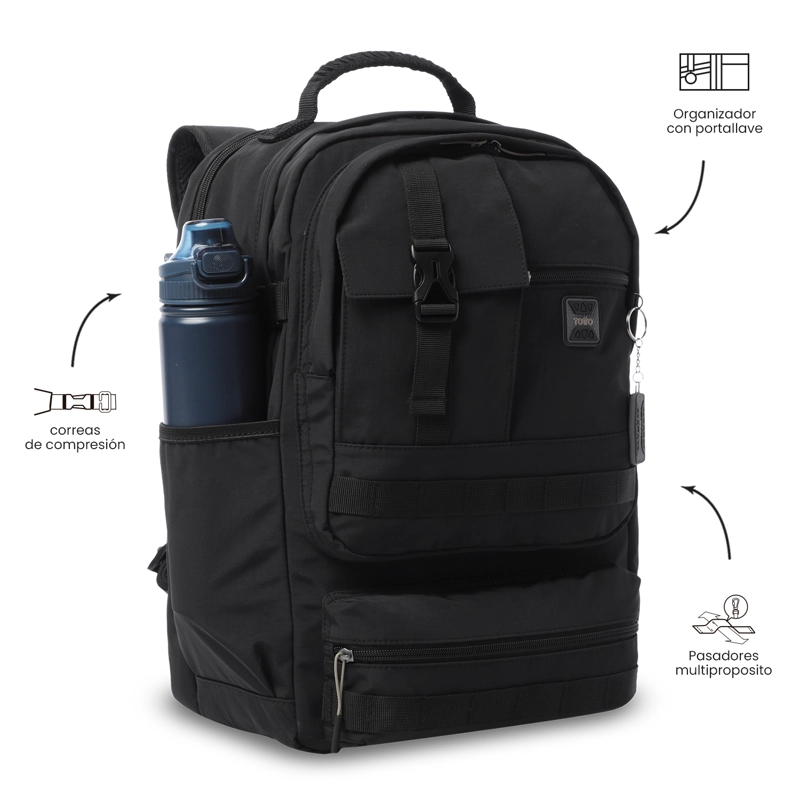 MOCHILA UNIVERSITARIO  SPA PORTA PC 15.4  NEGRO - 7