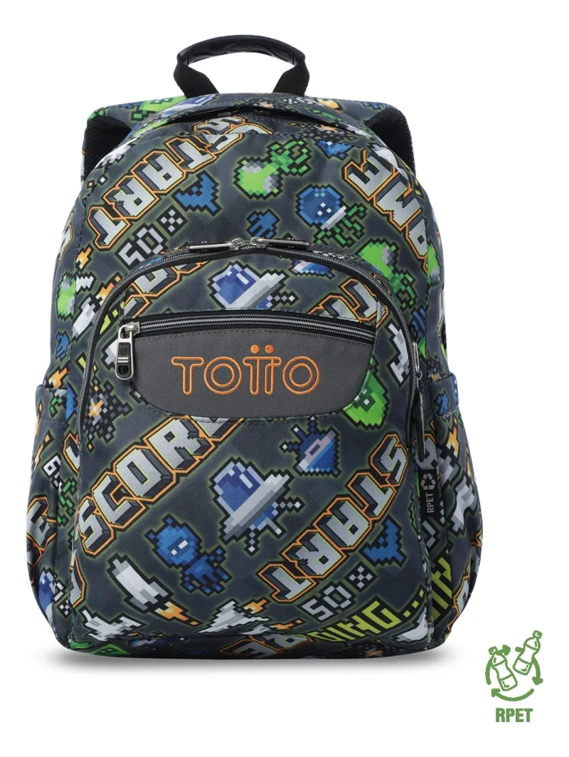 MOCHILA ESCOLAR JUVENIL PORTA PC 14  ACUARELA GRIS - 1