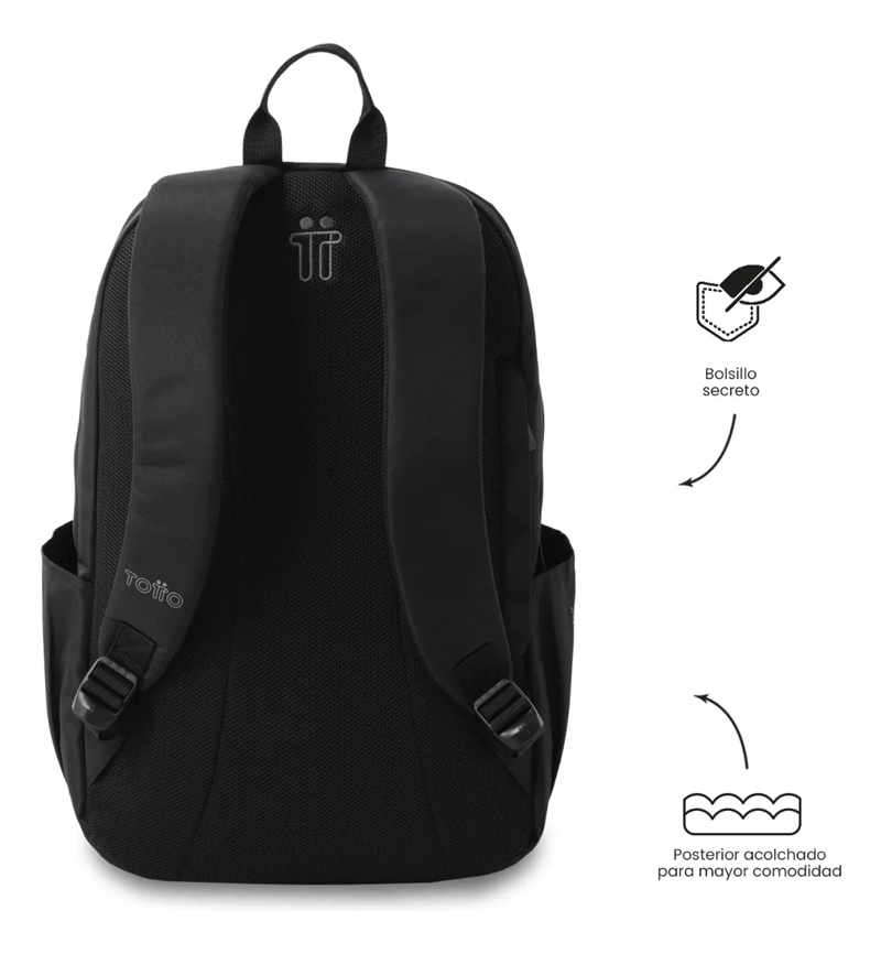 MOCHILA UNIVERSITARIO  TRIK 2.0 PORTA PC 15  NEGRO - 4