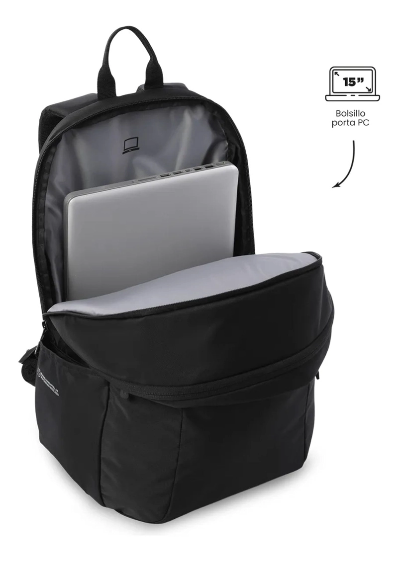 MOCHILA UNIVERSITARIO  TRIK 2.0 PORTA PC 15  NEGRO - 5