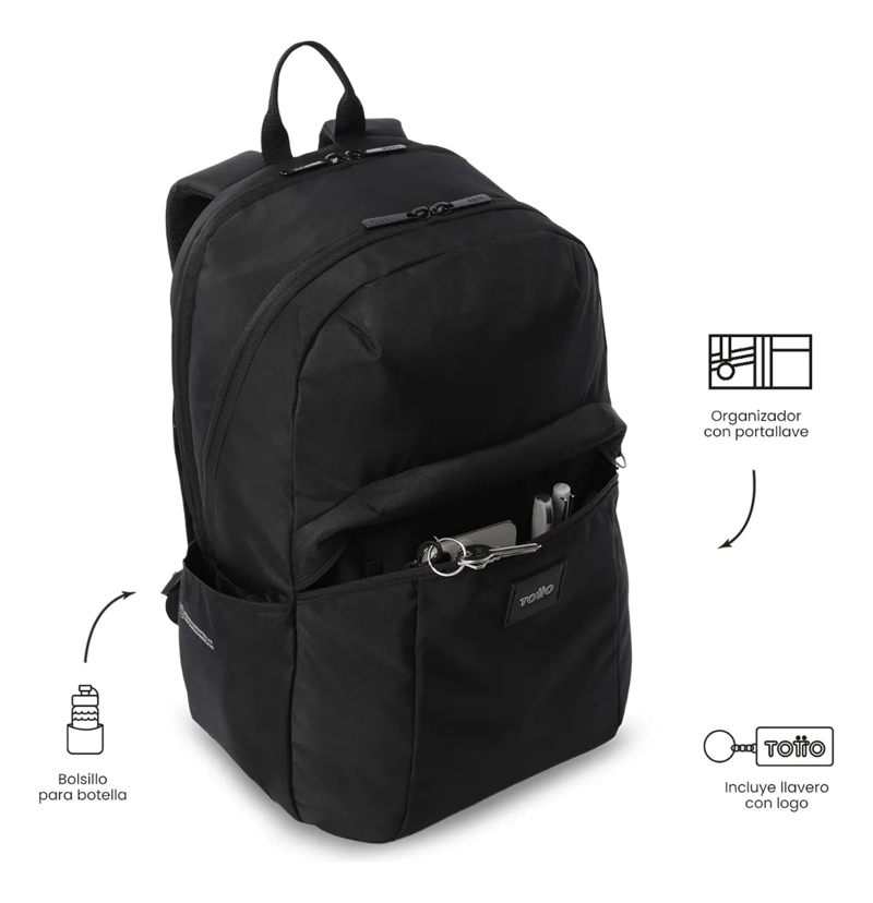 MOCHILA UNIVERSITARIO  TRIK 2.0 PORTA PC 15  NEGRO - 6